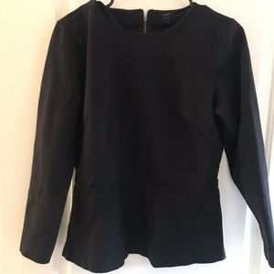 J Crew Black Peplum Shirt